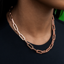 Collar de sujetapapeles en oro rosa - 8 mm