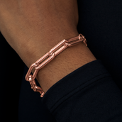 Pulsera de sujetapapeles en oro rosa - 8 mm