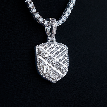 Greek Fraternity FarmHouse Pendant in White Gold