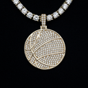 Colgante de baloncesto Pave en oro amarillo