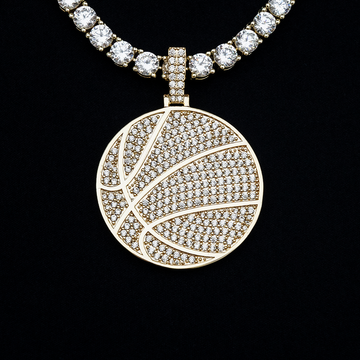 Colgante de baloncesto Pave en oro amarillo