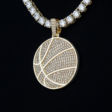 Colgante de baloncesto Pave en oro amarillo