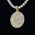 Colgante de baloncesto Pave en oro amarillo