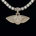 New Orleans Pelicans Official NBA Micro Logo Pendant in Yellow Gold