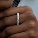 Anillo de banda de eternidad de 3 mm en vermeil de oro blanco
