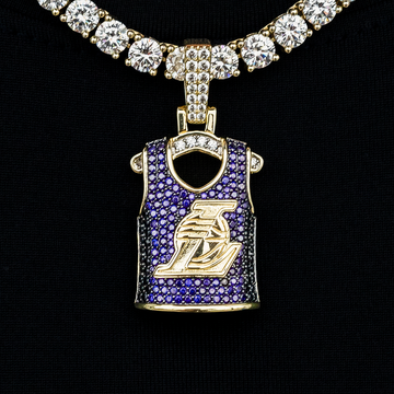 Los Angeles Lakers Official NBA Jersey Pendant - Yellow Gold