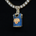 Colgante de oro amarillo con la camiseta oficial de los New York Knicks de la NBA