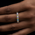 Anillo de banda con diamantes Royal Stones de 3 mm en vermeil de oro blanco