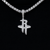 Houston Rockets Official NBA Micro Logo Pendant in White Gold