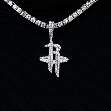 Houston Rockets Official NBA Micro Logo Pendant in White Gold