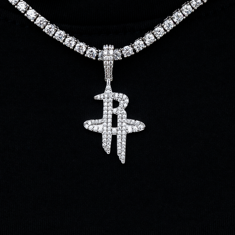 Houston Rockets Official NBA Micro Logo Pendant in White Gold