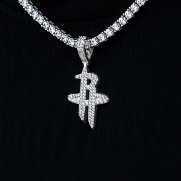 Houston Rockets Official NBA Micro Logo Pendant in White Gold