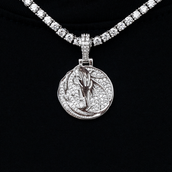 Dallas Mavericks Official NBA Micro Logo Pendant in White Gold