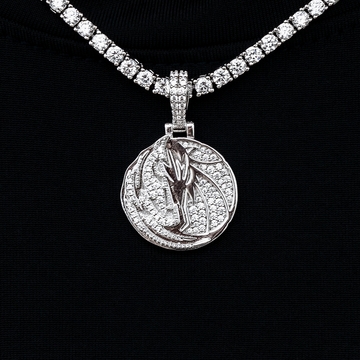 Dallas Mavericks Official NBA Micro Logo Pendant in White Gold