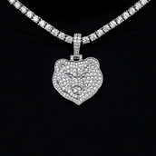 Memphis Grizzlies Official NBA Micro Logo Pendant in White Gold