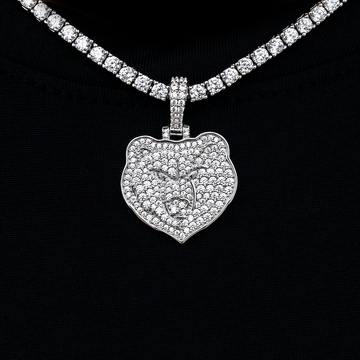 Memphis Grizzlies Official NBA Micro Logo Pendant in White Gold