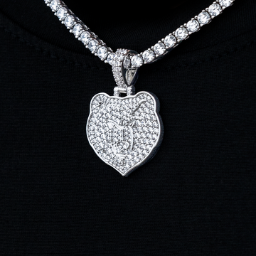 Memphis Grizzlies Official NBA Micro Logo Pendant in White Gold