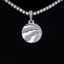 Colgante del logotipo micro oficial de los Toronto Raptors de la NBA en oro blanco
