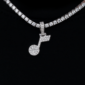 Utah Jazz Official NBA Micro Logo Pendant in White Gold