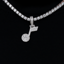 Utah Jazz Official NBA Micro Logo Pendant in White Gold
