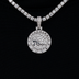 Colgante con el micro logotipo oficial de la NBA de los Philadelphia 76ers en oro blanco