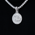 Colgante con el micro logotipo oficial de la NBA de los Philadelphia 76ers en oro blanco