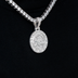 Colgante con el micro logotipo oficial de la NBA de los Philadelphia 76ers en oro blanco