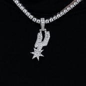 San Antonio Spurs Official NBA Micro Logo Pendant in White Gold