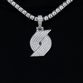 Portland Trail Blazers Official NBA Micro Logo Pendant in White Gold