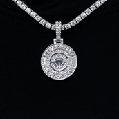 Los Angeles Clippers Official NBA Micro Logo Pendant in White Gold