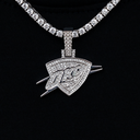 Oklahoma City Thunder OKC Official NBA Micro Logo Pendant in White Gold