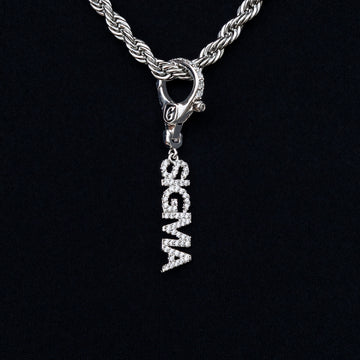 "Sigma" Clip On Pendant in White Gold