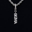 "Sigma" Clip On Pendant in White Gold