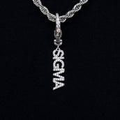 "Sigma" Clip On Charm Pendant in White Gold