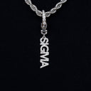 "Sigma" Clip On Charm Pendant in White Gold