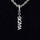 "Sigma" Clip On Charm Pendant in White Gold