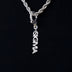 "Sigma" Clip On Pendant in White Gold