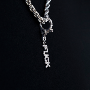 "Fuck" Clip On Pendant in White Gold