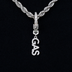"Gas" Clip On Pendant in White Gold