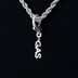 "Gas" Clip On Pendant in White Gold