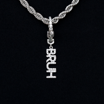 "Bruh" Clip On Pendant in White Gold