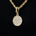 Pave Basketball Clip On Charm Pendant in Yellow Gold