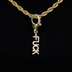 "Fuck" Clip On Pendant in Yellow Gold