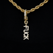 "Fuck" Clip On Charm Pendant in Yellow Gold