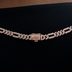 Diamond Figaro Necklace in Rose Gold- 6mm