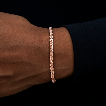 Pulsera Popcorn en Oro Rosa - 4mm