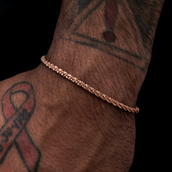 Pulsera Popcorn de Oro Rosa - 4mm