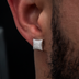 Pendientes de pavé de diamantes con corte cojín - Oro blanco