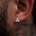 Pendientes de botón Triángulo de Diamantes - Oro Blanco