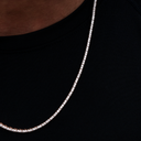Cadena de tenis con diamantes en oro rosa - 2mm